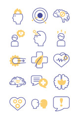 Fototapeta premium bundle of mental health set icons