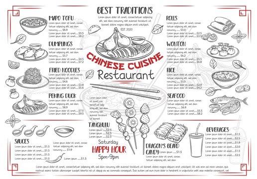 Chinese cuisine menu