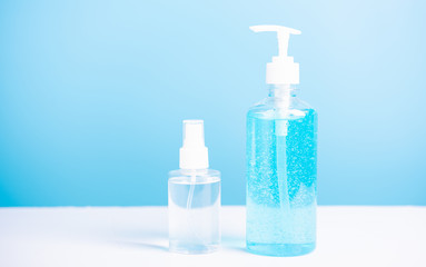 alcohol gel pump and spray bottle for washing hand