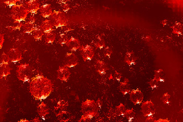 Abstract Red water bubbles background