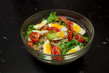 fresh salad with tunny-fish