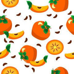 In flat style illustration. 
vector illustration of persimmon on white background. 