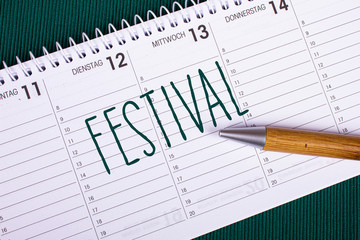 Festival - Kalender, Termin