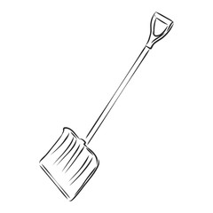 Vector hand draw illustration of shovel isolated on white background. snow shovel vector sketch illustration
