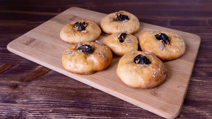 homemade cookies with prunes and seeds