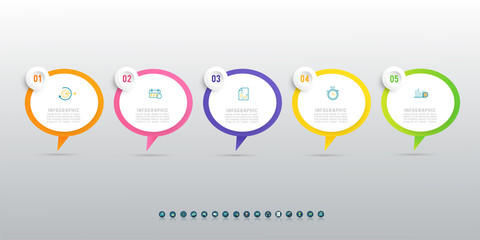 Design Business template infographic chart element with place date for presentations.