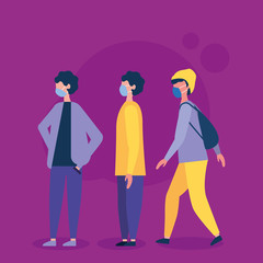 people using face masks for covid19 pandemic