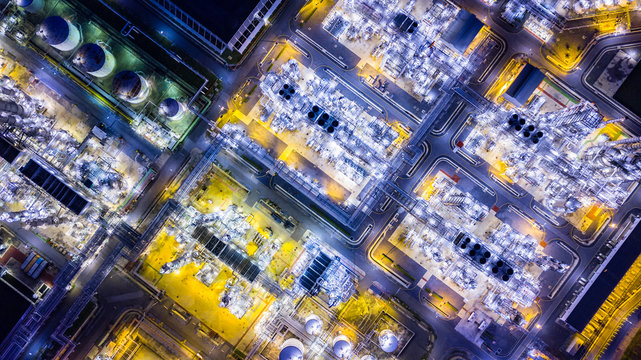  Aerial View Of Oil Refinery