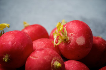 Radishes on a table