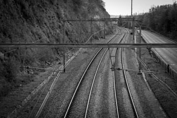 Naklejka premium Au dessus des rails