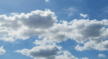 Naklejka na ściany i meble Beautiful clouds in blue sky, natural background 