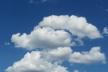Beautiful cloudscape in blue sky, natural clouds background