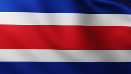 Large Flag of Costa Rica fullscreen background in the wind