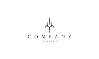Vector logo on which an abstract and elegant image of a trident. - obrazy, fototapety, plakaty