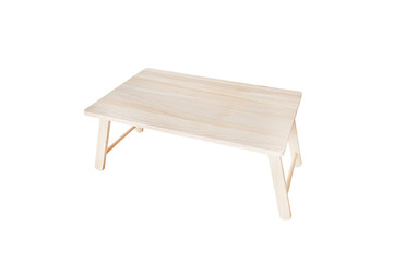 Wooden table on a white background with clipping mask.