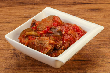 Caucasian vegan cuisine - ajapsandali with vegetables