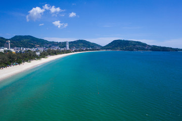 drone view of tropical beach in Thailand