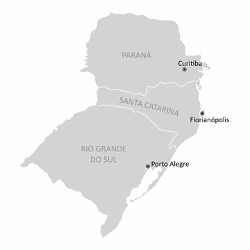 Brazil south region map
