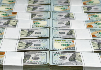 New design dollar bundles shallow depth of field.