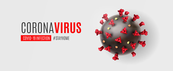 Coronavirus disease COVID-19 infection medical with typography and copy space.  Spread of the novel coronavirus Background. Stay home hashtag pandemic risk background vector illustration