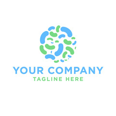 Bacteria logo design. Healthy nutrition ingredient vector design. Biological logotype