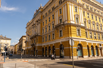 Fototapeta na wymiar View of the typical architecture of Rijeka, Croatia. June 2019