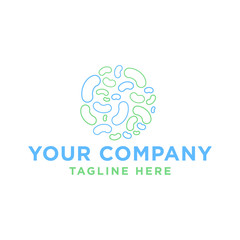 Bacteria logo design. Healthy nutrition ingredient vector design. Biological logotype