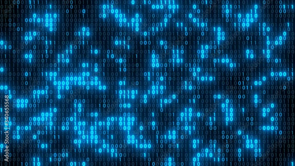 Wall mural binary code abstract animation video