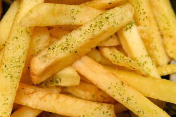 fresh French fries close up