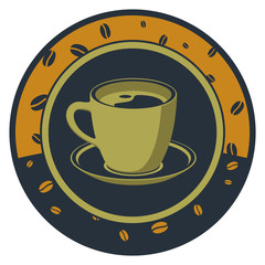 Coffee Cup on light background coffee package concept. Flat Style vector Illustration. Decorative Design for Cafeteria, Posters, Cards, Banners