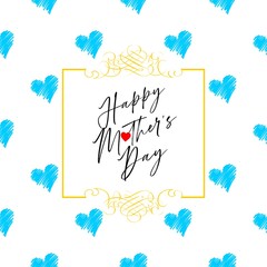 Happy Mother's Day Heart-Typocraphic illustration vector Calligraphy Background, celebration card,printable, ornaments celebrations, gift card invitation,