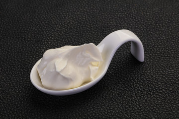 Sour cream in the bowl