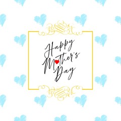 Naklejka na ściany i meble Happy Mother's Day Heart-Typocraphic illustration vector Calligraphy Background, celebration card,printable, ornaments celebrations, gift card invitation,