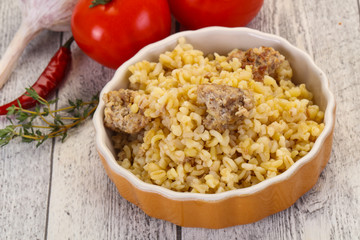 Bulgur with meat