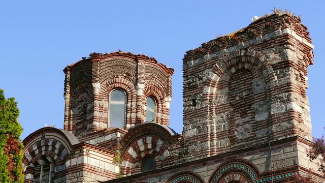 Restored ruins near the Church of Christ Pantocrator 13th century in Nessebar, Bulgaria; Unesco World Heritage