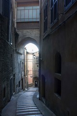 Fototapeta na wymiar Ancient pedestrian road in Perugia city centre