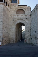 Fototapeta na wymiar The historical building called Etruscan Arch in Perugia, Italy