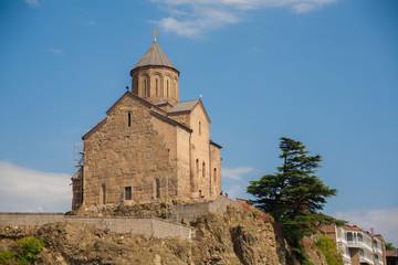 Fototapeta na wymiar Georgia. Tbilisi, cathedral Metekhi