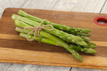 Raw asparagus heap