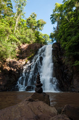 Brazil's waterfall at São Paulo State, beautiful waterfall long exposure in nature.
