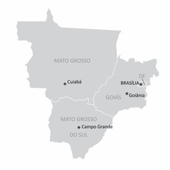 Brazil center-west region map