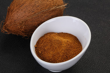 Coconut brown sugar in the bowl