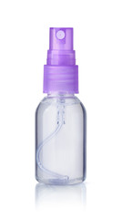 Front view of small plastic spray bottle