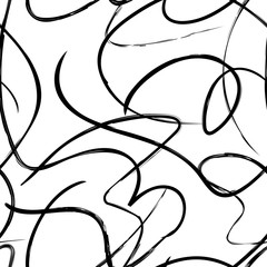 Hand drawn brush strokes seamless pattern