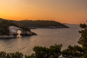 Wonderful sunset over the coast