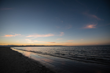 new zealand, south island, tasman, nelson, Tahunanui Beach, sunset, beach, Tahunanui, sky,