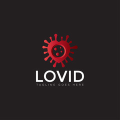lovid logo, splash love, virus vector