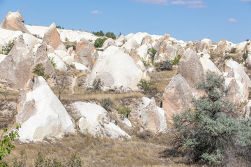Cappadocia in Turkey with the three beautiful volcanic formation, three beautiful Cappadocia , Turkey.