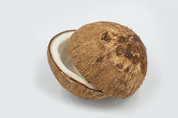 coconut on white background