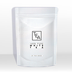 Vector White Pouch or Sachet Mockup with Holographic Dots Pattern Printed